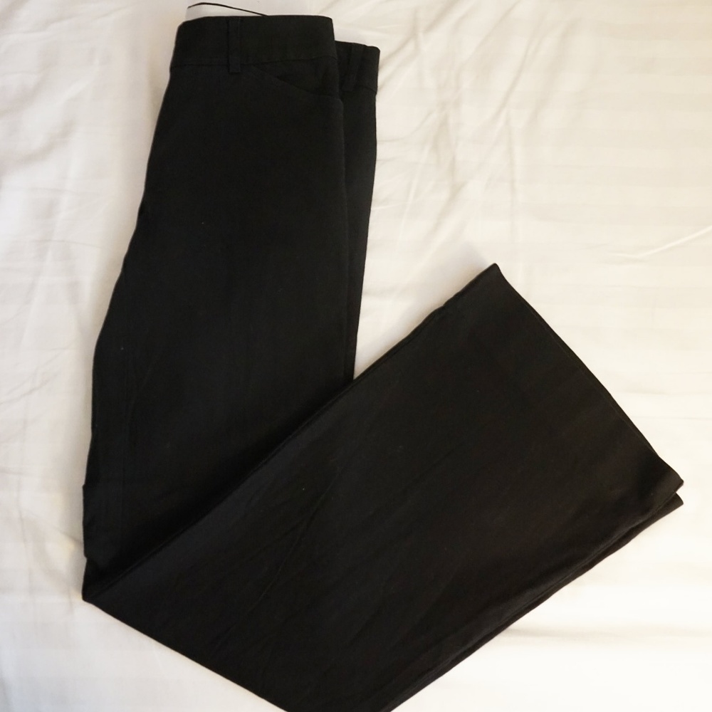 Theory black Flat Front Straight dress pants